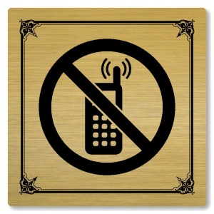 Zákaz telefonování, 100x100mm, zlatá, Nebraska